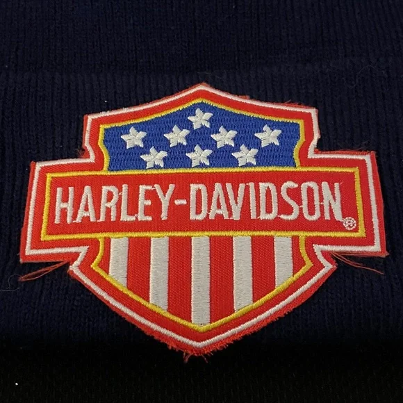 Harley-Davidson Navy Blue Knit Beanie W/ HD Bar and Shield Embroidered Logo - Picture 2 of 3